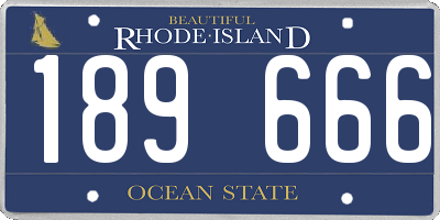 RI license plate 189666