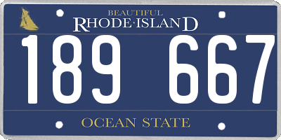 RI license plate 189667