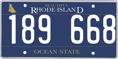 RI license plate 189668