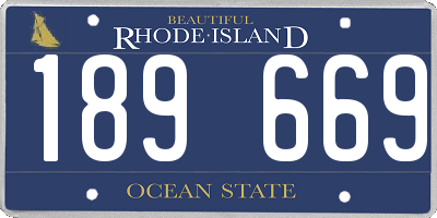 RI license plate 189669