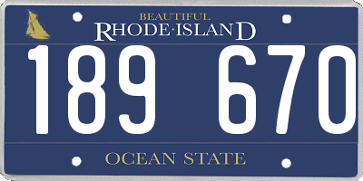 RI license plate 189670