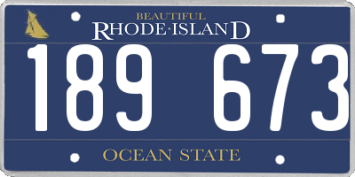 RI license plate 189673