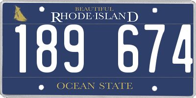 RI license plate 189674