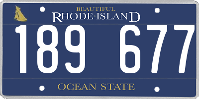 RI license plate 189677