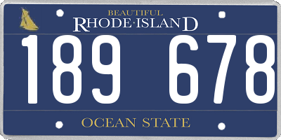 RI license plate 189678