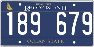 RI license plate 189679