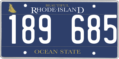 RI license plate 189685