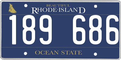 RI license plate 189686