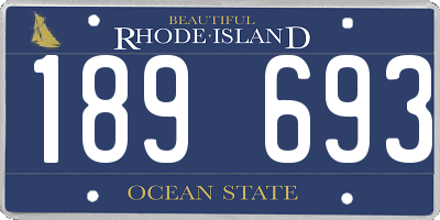 RI license plate 189693