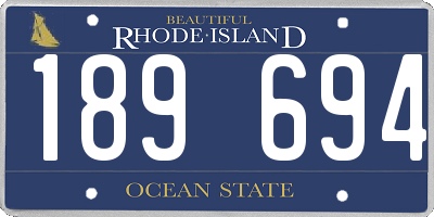 RI license plate 189694