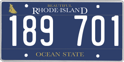 RI license plate 189701