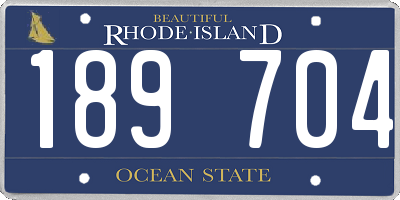 RI license plate 189704