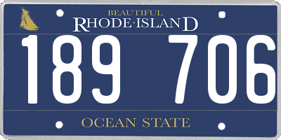 RI license plate 189706