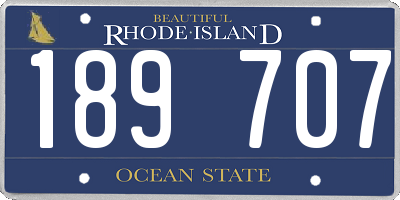 RI license plate 189707
