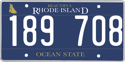 RI license plate 189708