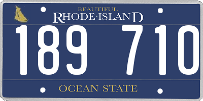 RI license plate 189710