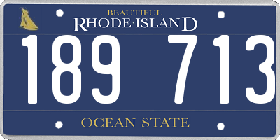 RI license plate 189713