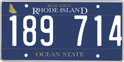 RI license plate 189714