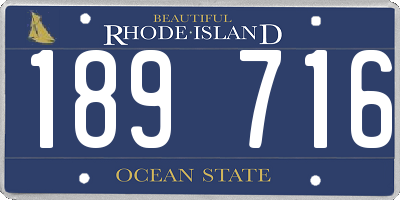 RI license plate 189716