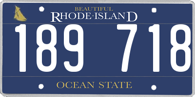 RI license plate 189718