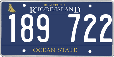 RI license plate 189722