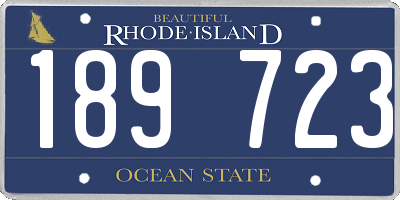 RI license plate 189723