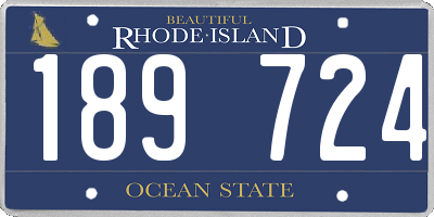 RI license plate 189724