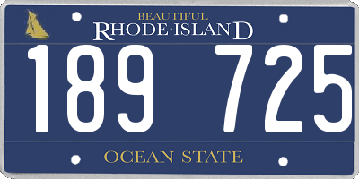 RI license plate 189725