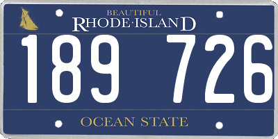 RI license plate 189726