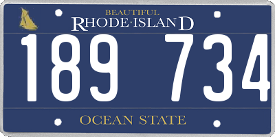 RI license plate 189734