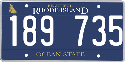 RI license plate 189735