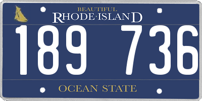 RI license plate 189736