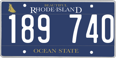 RI license plate 189740