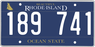 RI license plate 189741