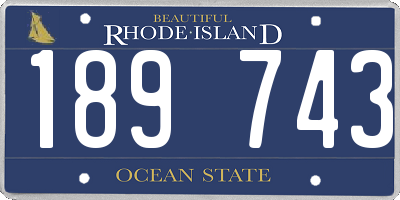 RI license plate 189743
