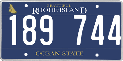 RI license plate 189744