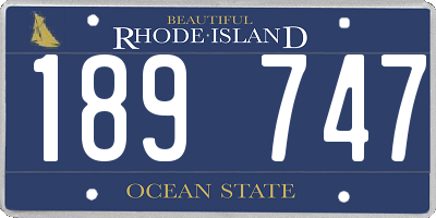 RI license plate 189747