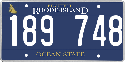RI license plate 189748