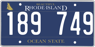 RI license plate 189749
