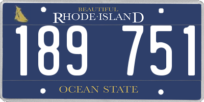 RI license plate 189751