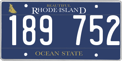RI license plate 189752