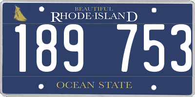 RI license plate 189753