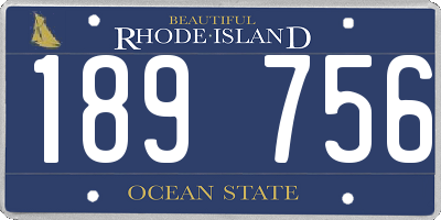 RI license plate 189756