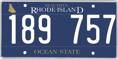 RI license plate 189757