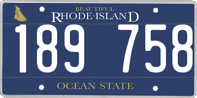 RI license plate 189758