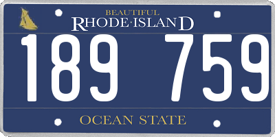 RI license plate 189759