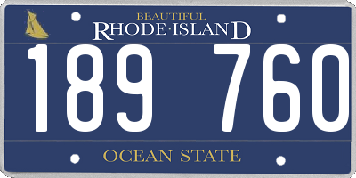 RI license plate 189760