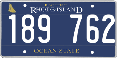 RI license plate 189762