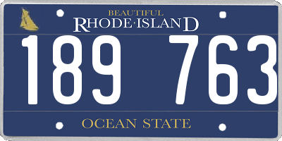 RI license plate 189763