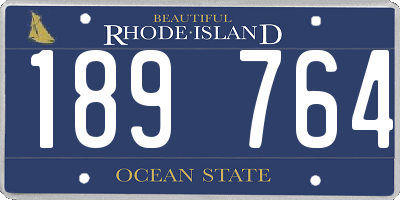 RI license plate 189764